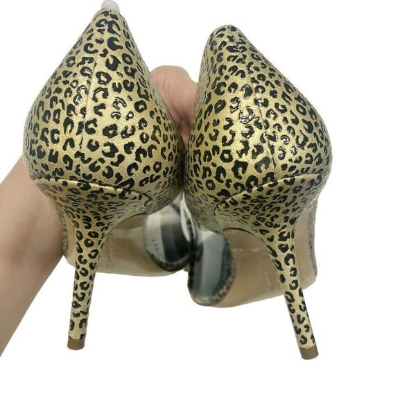 Rupert Sanderson Leopard Leather PVC Clear Side Heeled Pumps Womens Size 39.5 - Picture 6 of 11